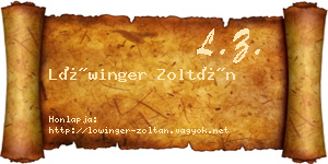 Lőwinger Zoltán névjegykártya